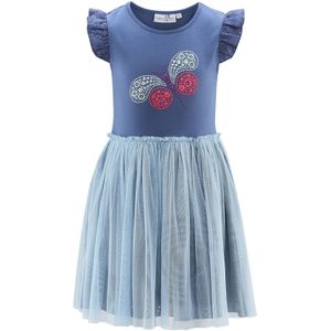 happy girls Jurk  opaal / donkerblauw / rood / zilver