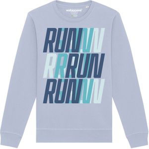 Watapparel Sweatshirt ' Run, Run, Run'  blauw gemêleerd