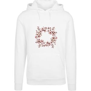 F4NT4STIC Sweatshirt 'Rosa Frühlings Blumenkranz Dekor'  roestrood / wit