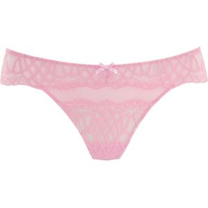 Lascana - String Cara - Katoen - Roze/poeder - Transparant Kant