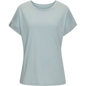 Lascana - Shirt - Aqua - Korte Mouwen - Met Glinsterend Strass-Ontwerp Op De Arm