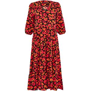 Threadbare Zomerjurk 'Lizzle'  lichtgroen / oranje / rood / zwart