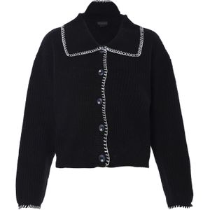 NAEMI Gebreid vest  zwart / wit