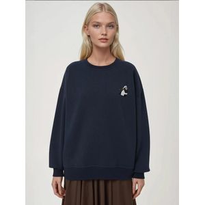 Hiccup Sweatshirt  nachtblauw / ombergrijs / zwart / wit