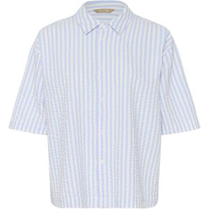 CULTURE Blouse 'Kima'  hemelsblauw / wit