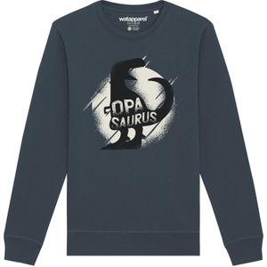 Watapparel Sweatshirt ' Opasaurus '  antraciet / zwart / wit