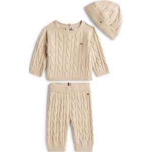 TOMMY HILFIGER - Set - Beige - 3-delig - Pullover, Mütze, Hose