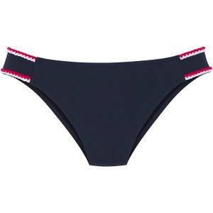 Unikleur Bikinibroekje - Marine - Recycling-Polyamide - Gevlochten Details