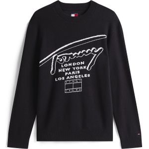 Tommy Jeans Trui  zwart / wit