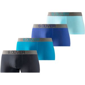 s.Oliver - RED LABEL - Boxershorts - Turquoise/Lichtblauw/Marine/Royalblauw - Set van 4 stuks