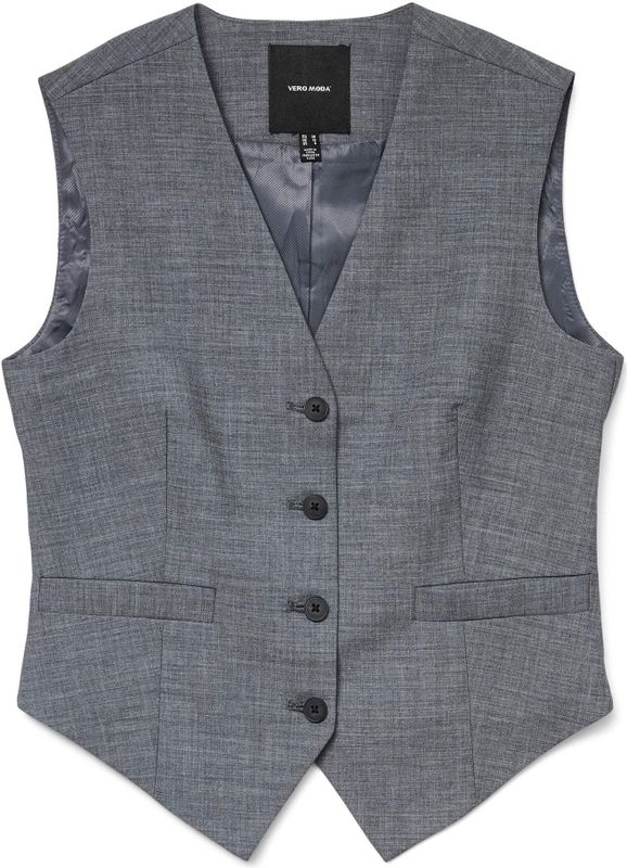 VERO MODA Gilet 'VMTania'  grijs gemêleerd
