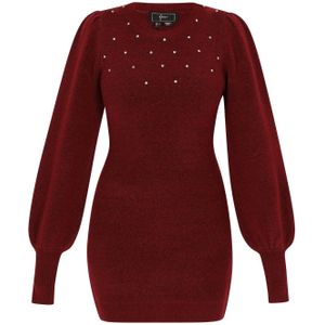 faina Gebreide jurk  merlot