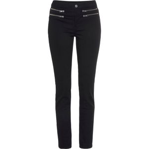 Zwart - Skinny Jeans - Ritsdetails - Elastisch - Normale Taillehoogte