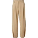 s.Oliver - Bandplooibroek - Lichtbruin - Tapered - High Waist