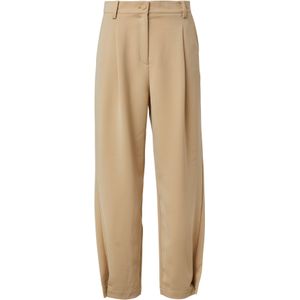 s.Oliver - Bandplooibroek - Lichtbruin - Tapered - High Waist