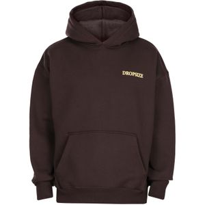Dropsize Sweatshirt 'No Rules'  chocoladebruin / citroen