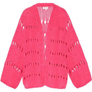 IZIA Oversized vest 'Boho'  framboos