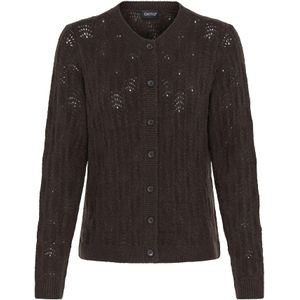 Oxmo Gebreid vest 'Sinva'  chocoladebruin