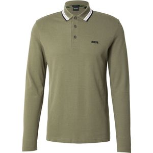 BOSS Shirt 'Plisy'  kaki / zwart / wit