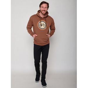 GREENBOMB Sweatshirt 'Bike Target'  beige / marine / bruin / oranje