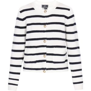 DreiMaster - Maritim - Gebreid Vest - Zwart / Wit