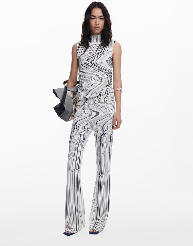 Desigual Top  grijs / zwart / wit