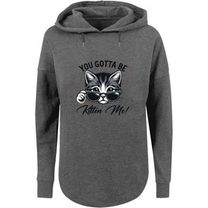 F4NT4STIC Sweatshirt 'Kätzchen You Gotta Be Kitten Me!'  donkergrijs / zwart / wit