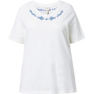 Ulla Popken Shirt  blauw / offwhite