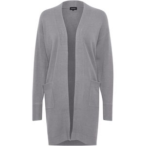 Oxmo Gebreid vest  grijs gemêleerd