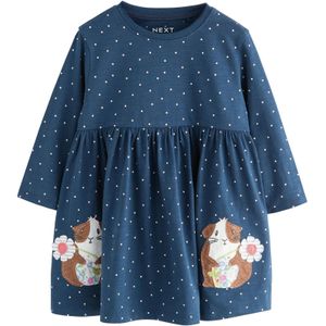 Next Jurk  donkerblauw / lichtbruin / lichtgroen / wit