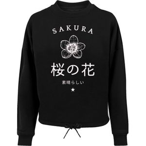 F4NT4STIC Sweatshirt 'Sakura Blume Japan'  zwart / wit