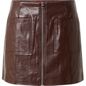 HUGO - Minirok - Effen - Leerlook - Regular Fit