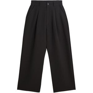 Bershka - Bandplooibroek - Zwart - Loosefit - Lang/maxi