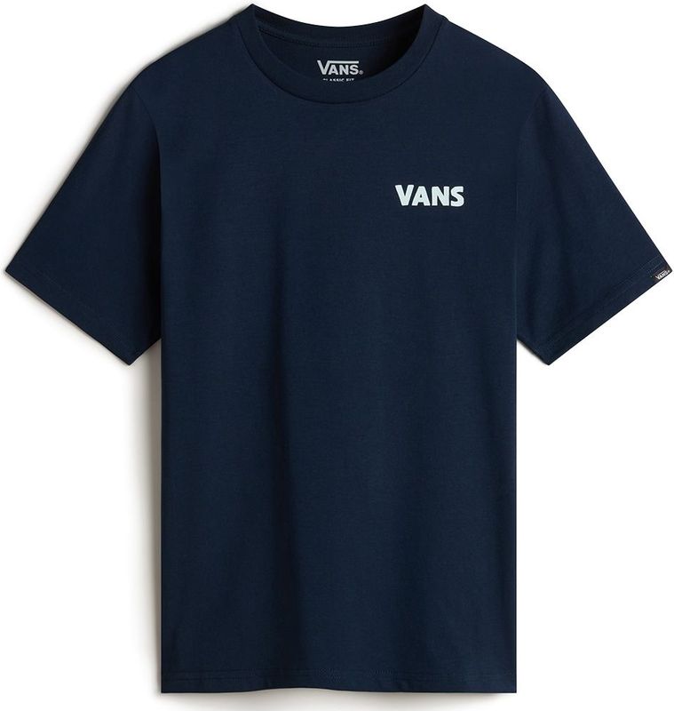 VANS - Headwaves - Shirt - Navy/Smoky Blue/Grijs - Jersey, Ronde Hals, Motiefprint, Kwartmouw