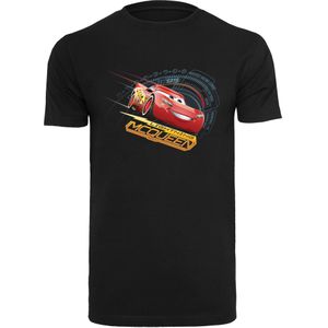 F4NT4STIC Shirt 'Disney Cars Lightning McQueen'  safraan / rood / zwart / wit
