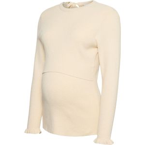 Gebreide Pullover - Regular Fit - O-hals - Lange Mouwen - Knoop Detail - Voedingsfunctie