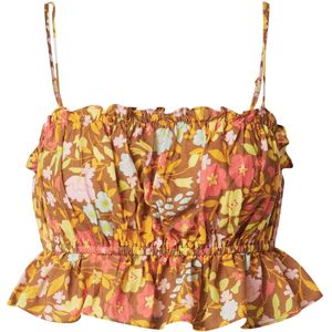 Nasty Gal Top  aqua / oker / mosterd / oudroze