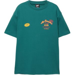 Pull&Bear Shirt 'AY CARMELA'  donkergeel / smaragd / wijnrood / wit