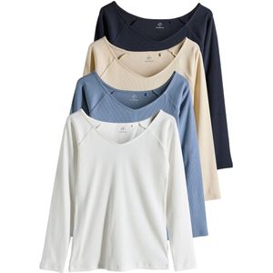 The Set Shirt  beige / blauw / marine / wit