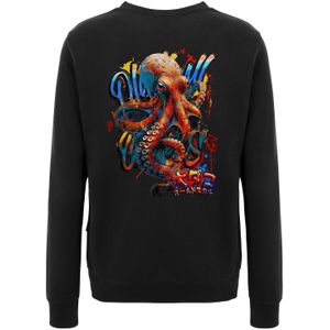 Oldskull Sweatshirt 'Wrldvibe Tentacle Spectacle Logo Graphic'  gemengde kleuren / zwart