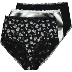 Ulla Popken Slip  zwart / wit / offwhite