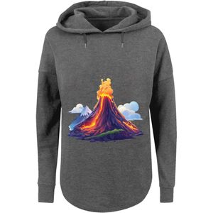 F4NT4STIC Sweatshirt 'Vulkanausbruch'  donkerblauw / geel / grijs gemêleerd / oranje