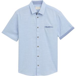 TOM TAILOR - Overhemd - Lichtblauw - Katoen - Regular Fit