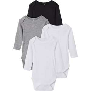 TWO SOON Rompertje/body  grijs gemêleerd / zwart / wit