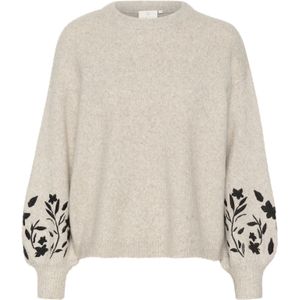 Kaffe Trui 'Lisette'  beige gemêleerd / zwart