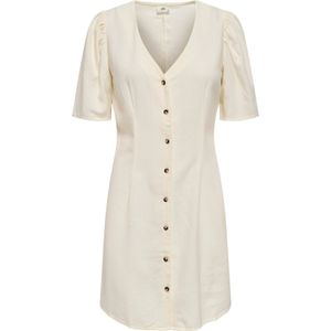 JDY - Casual Jurk - Zwart - Geweven Stof - V-Hals - Korte Mouwen