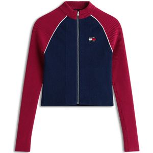 Tommy Jeans Gebreid vest  navy / kersrood / wit