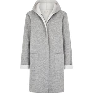 Apricot - Lange Damesjas - Met Capuchon - Materiaalmix met Stretch