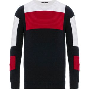CIPO & BAXX Trui  donkerblauw / rood / wit