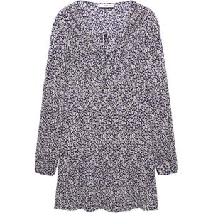 MANGO Jurk 'POM'  navy / rosa / wit